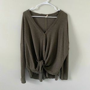 Olive Long Sleeve Knit Top